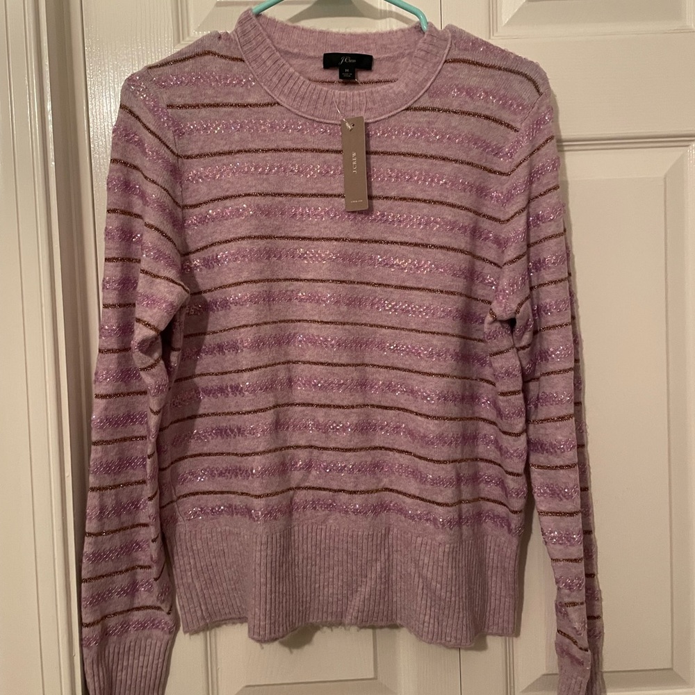 Purple beaded J. Crew Sweater NWT